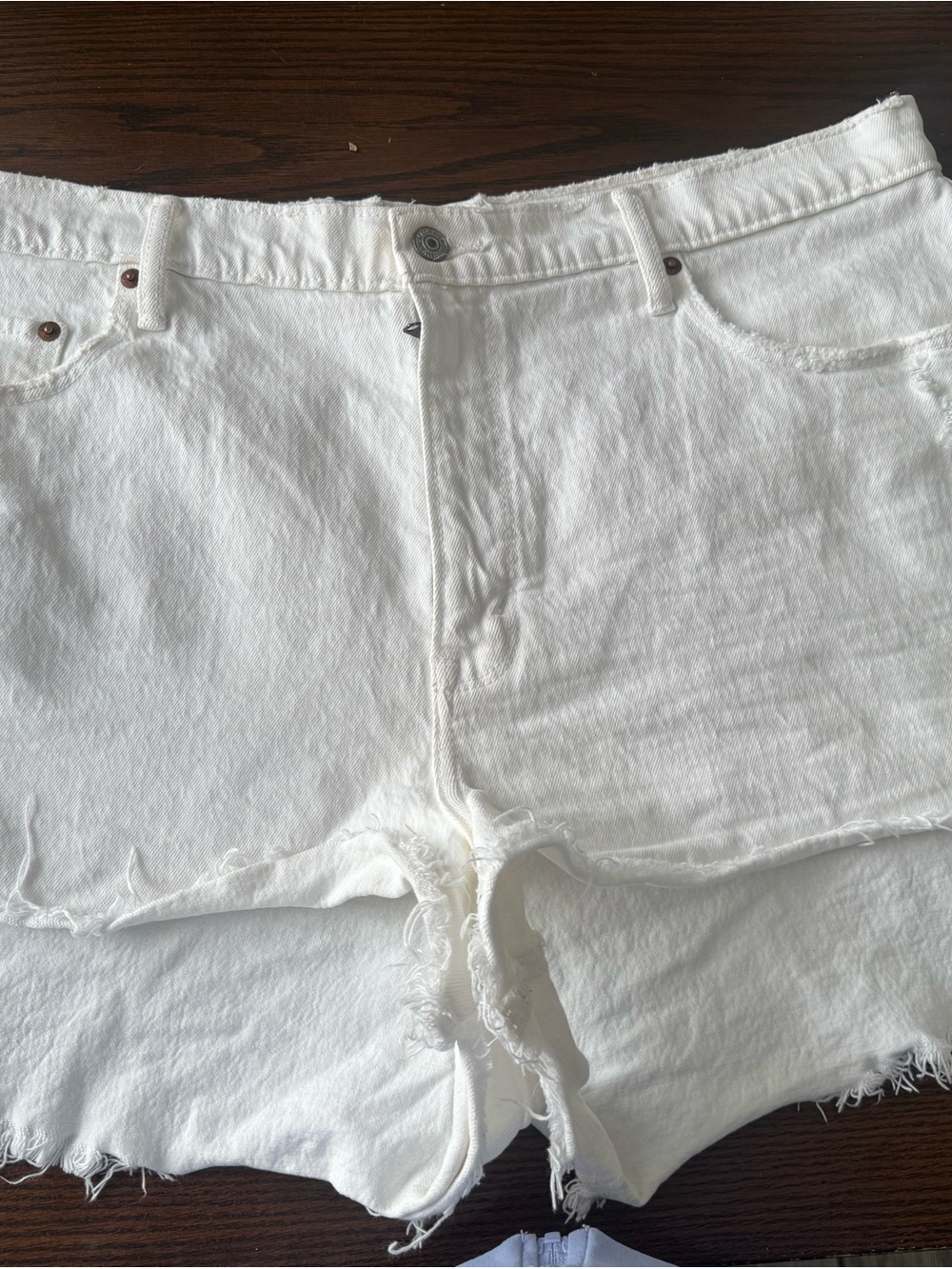 Abercrombie & Fitch White Denim Cutoff Jean Shorts